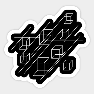 minimal squares and lines geometric design Sticker